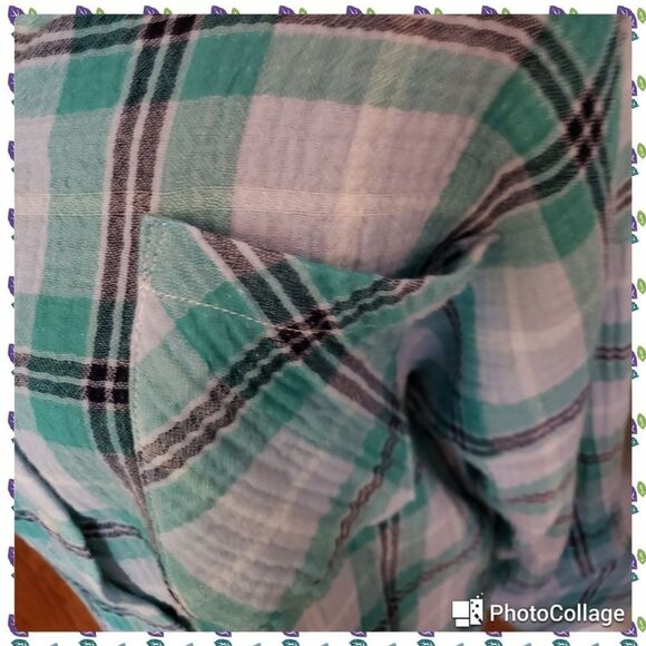 ✅️Anthropologie Sanctuary The Steady Boyfriend plaid shirt - Picture 6 of 8